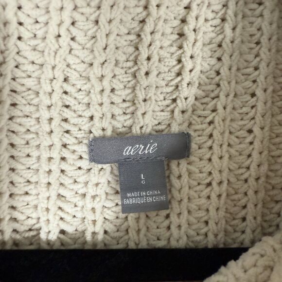 Aerie Sweater Women's Large White Knit Long Sleeve Turtle Neck Pullover - Picture 5 of 13